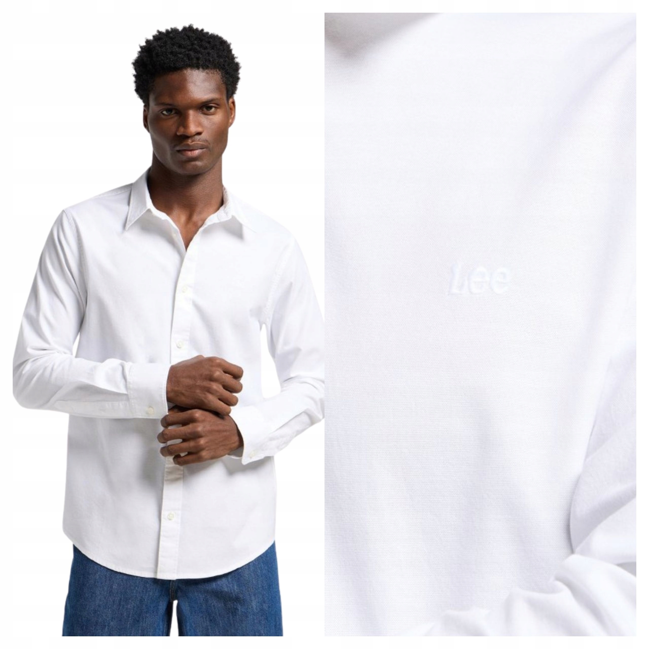 Pánská košile Lee Patch Shirt Bílá Casual Klasická M