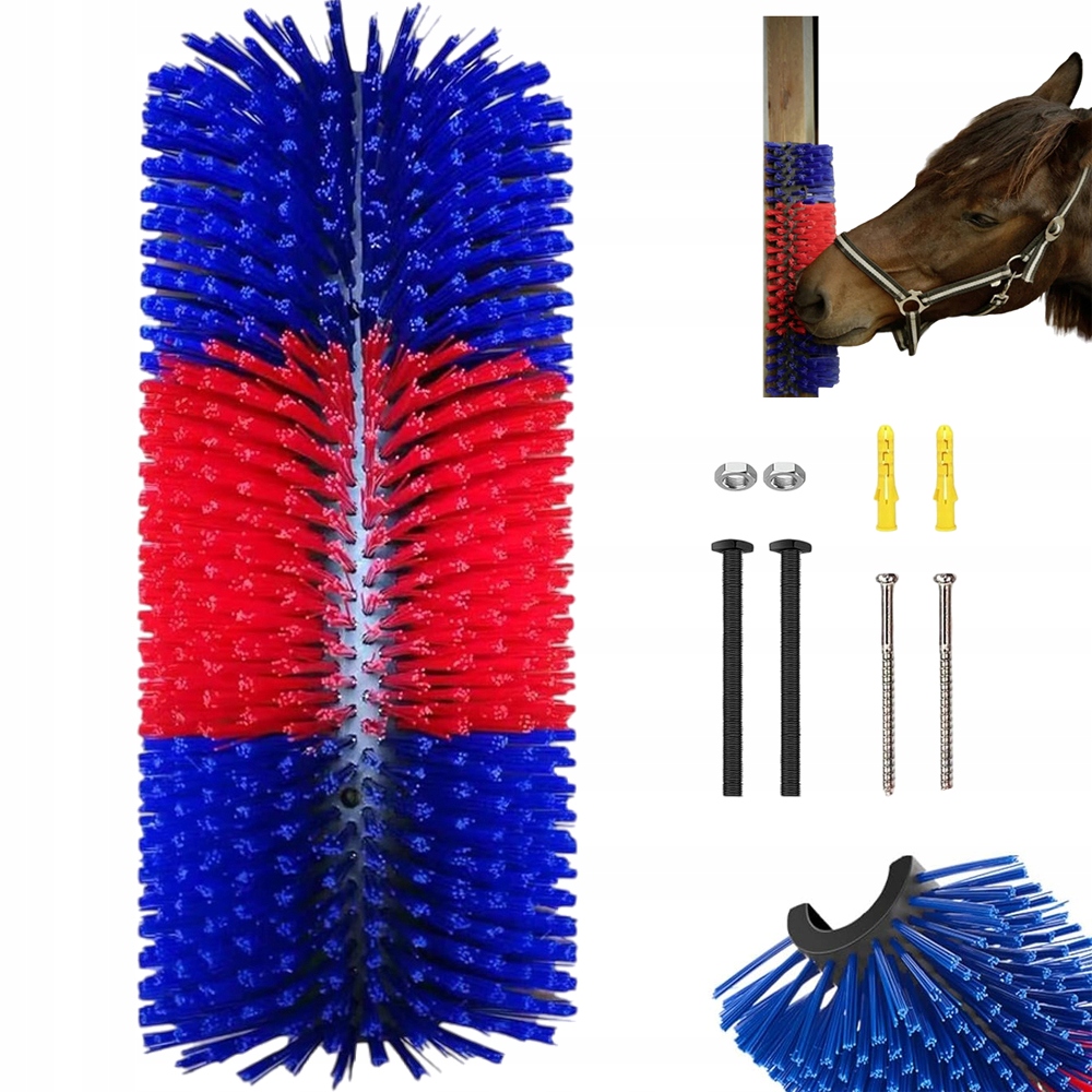 Půlkulatý Kartáč Pro Koně, Ovce, Odolné Štětiny, 4 Šrouby
