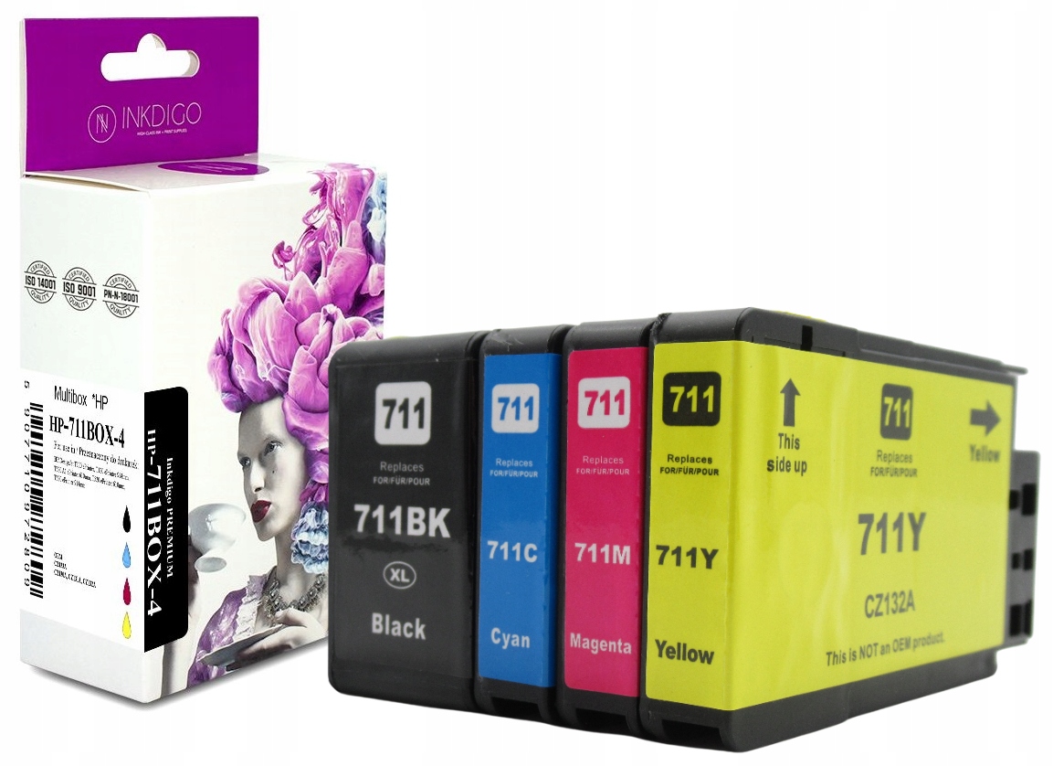 

4 Tusze Inkdigo do drukarki Hp Designjet T120 T520