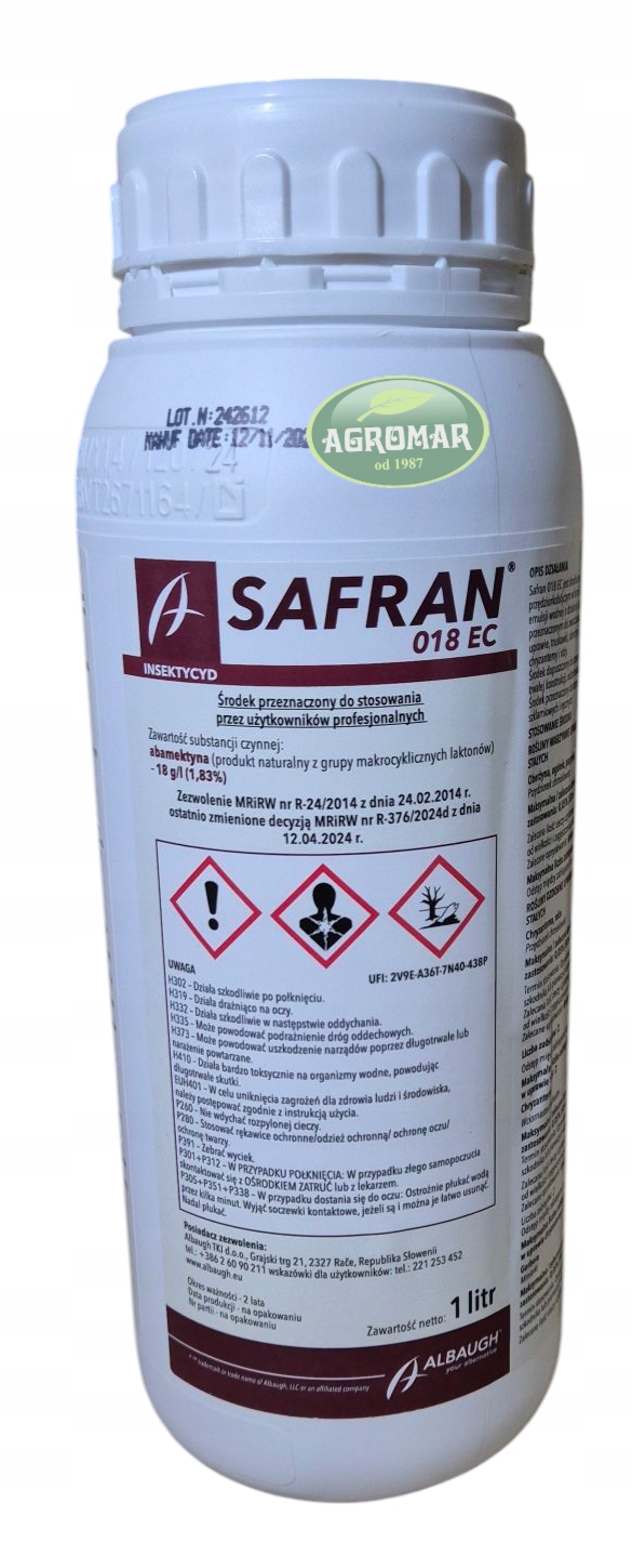 Safran 18 Ec 1l preparat owadobójczy i przędziorkobójczy