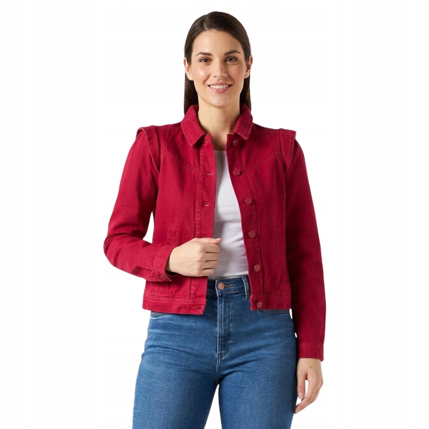 Dámská katana Naf Naf Sacha krátká džínová bunda růžová vel. EU32