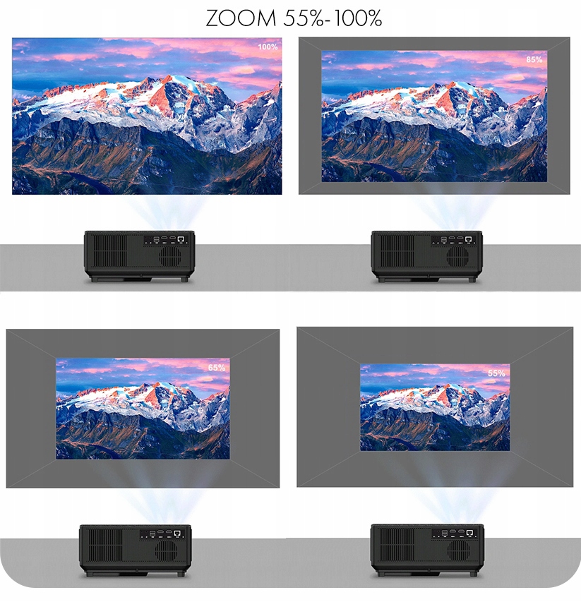 MEGA JASNY! RZUTNIK PROJEKTOR LED ANDROID JAKOŚĆ 30000 LM maXvision PREMIUM Żywotność lampy w trybie normalnym 50000 h