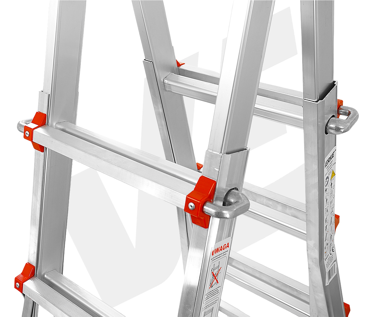 Daudzfunkcionālas salokāmas šarnīrveida kāpnes, izturīgas 150 kg, 4x6 vertikālas, svars 13,5 kg