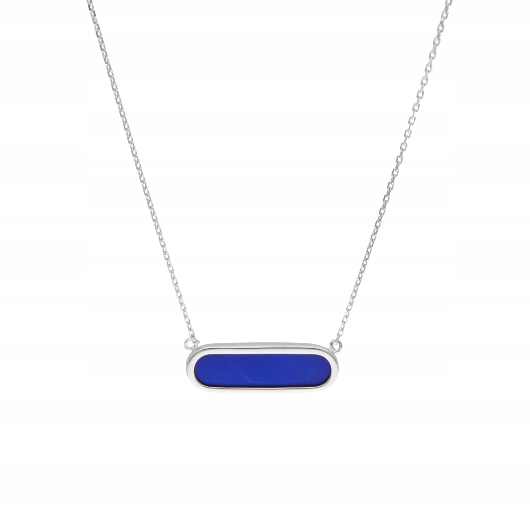 Náhrdelník oválný titan stříbro