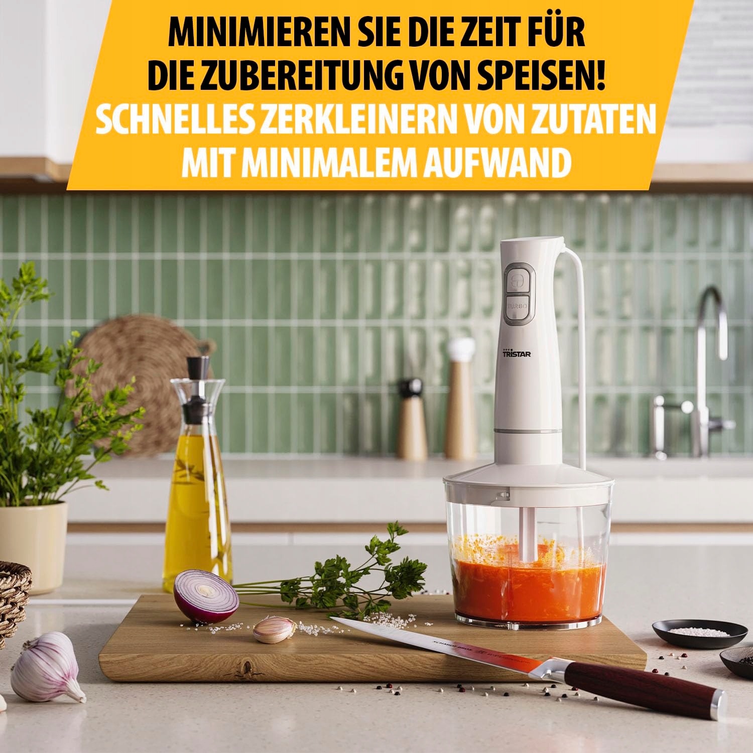 TRISTAR Zestaw Blender Ręczny 350W Stal Nierdzewna Akcesoria Do Zmywarki — miniatura 7