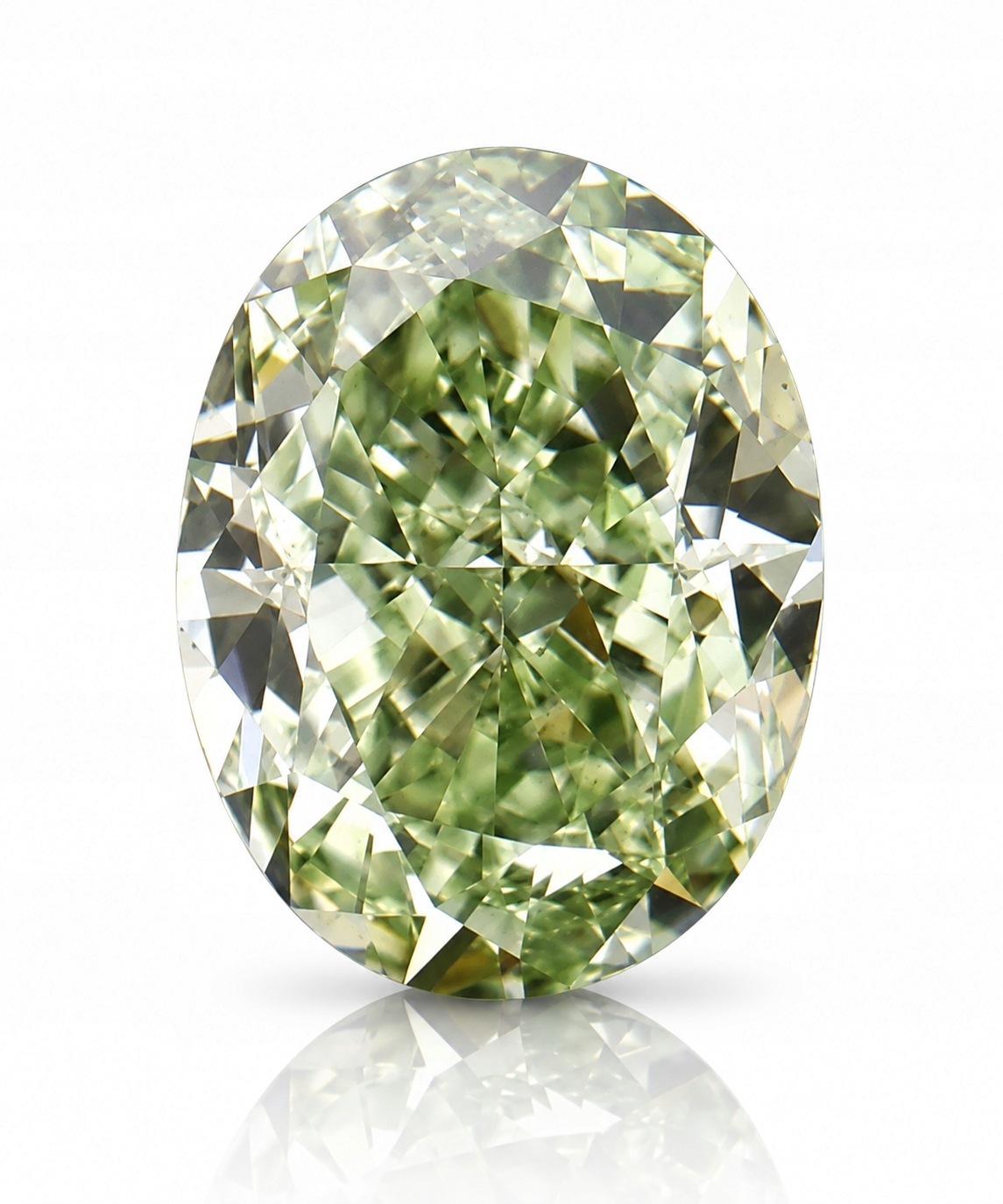 Přírodní diamant 0.09 ct Zelený Ovál VS1 certifikát Wbd