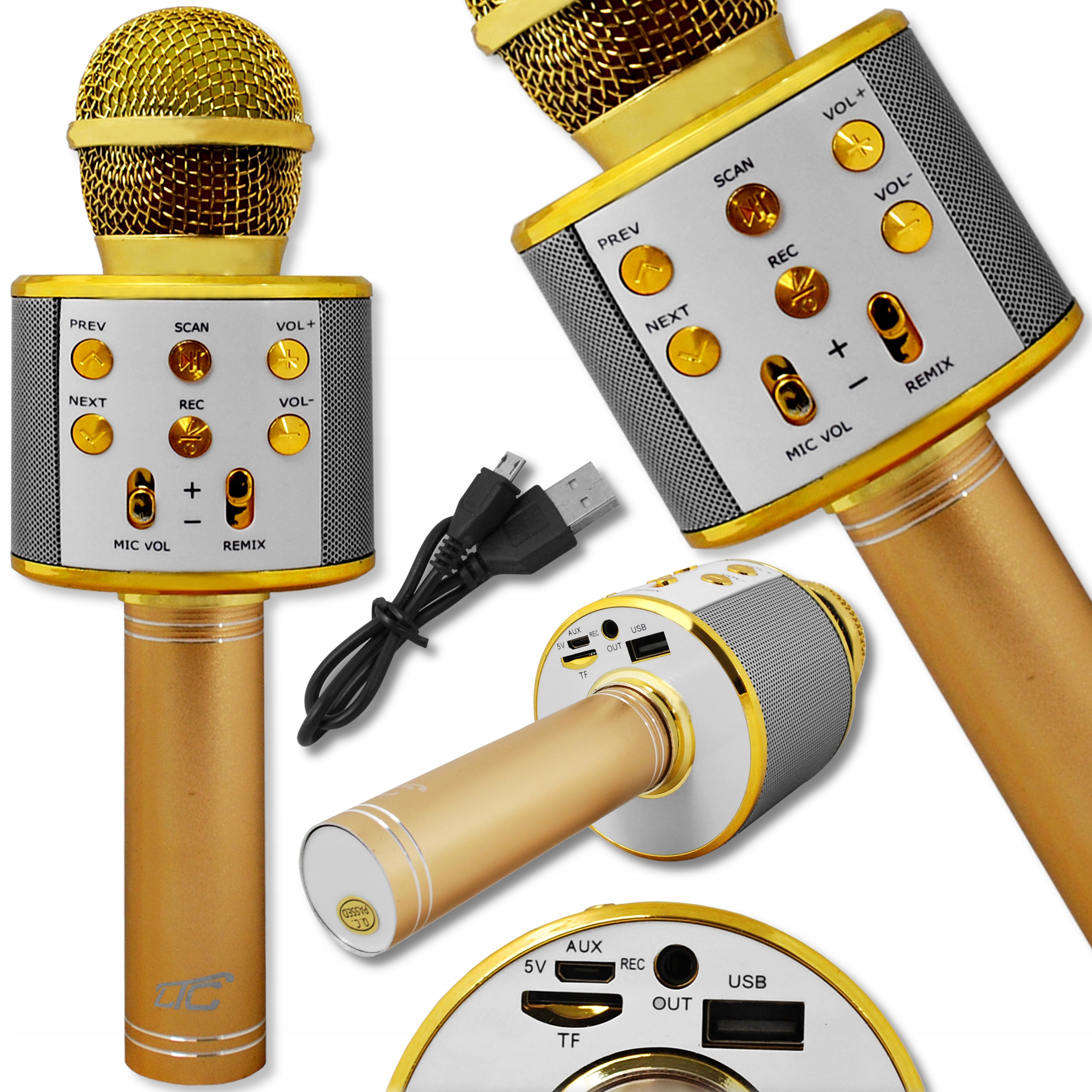 

Mikrofon Bluetooth Karaoke Głośnik Radio Usb Jack