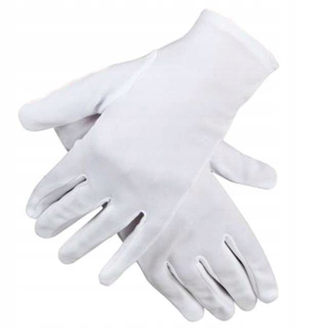 Rękawiczki BIAŁE święty Mikołaj eleganckie KRÓTKIE