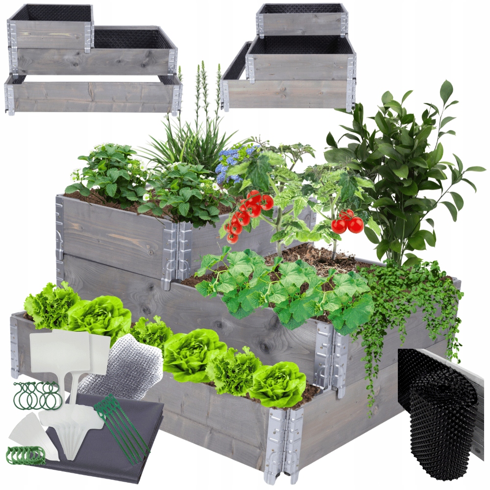 Vyvýšený záhon s nastaviteľnou kaskádovou impregnáciou Fólia Kubelky 60x120x100