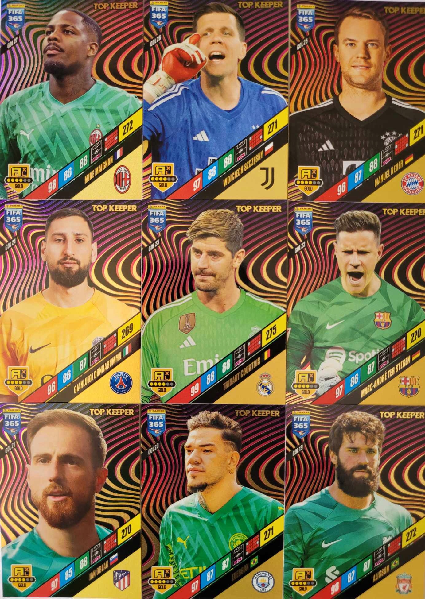 Fifa 365 2024 Top Keeper Komplet 9 Kart karty piłkarskie