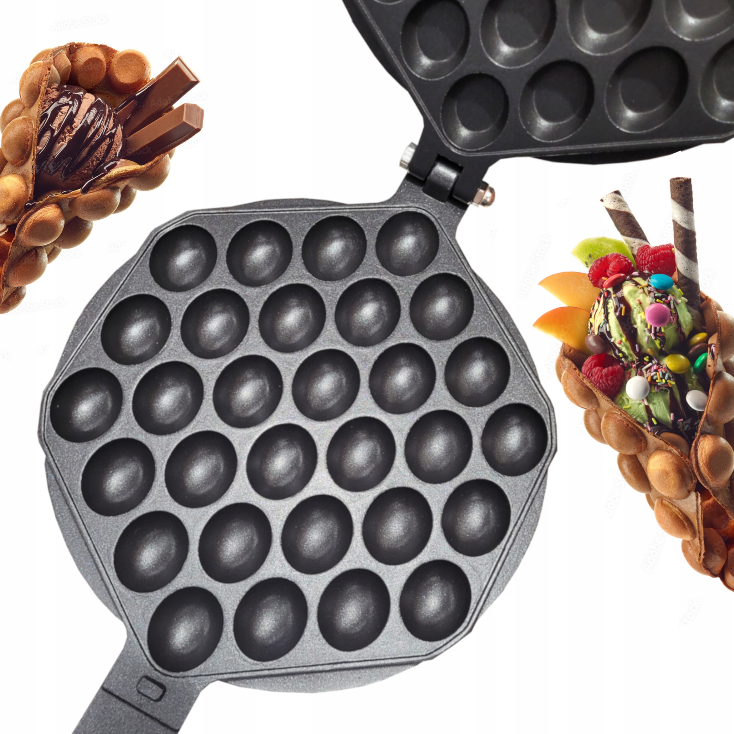 GOFROWNICA bąbelkowa patelnia Bubble Waffle Chrupiące gofry zawijane Puffs EAN (GTIN) 6956505000776