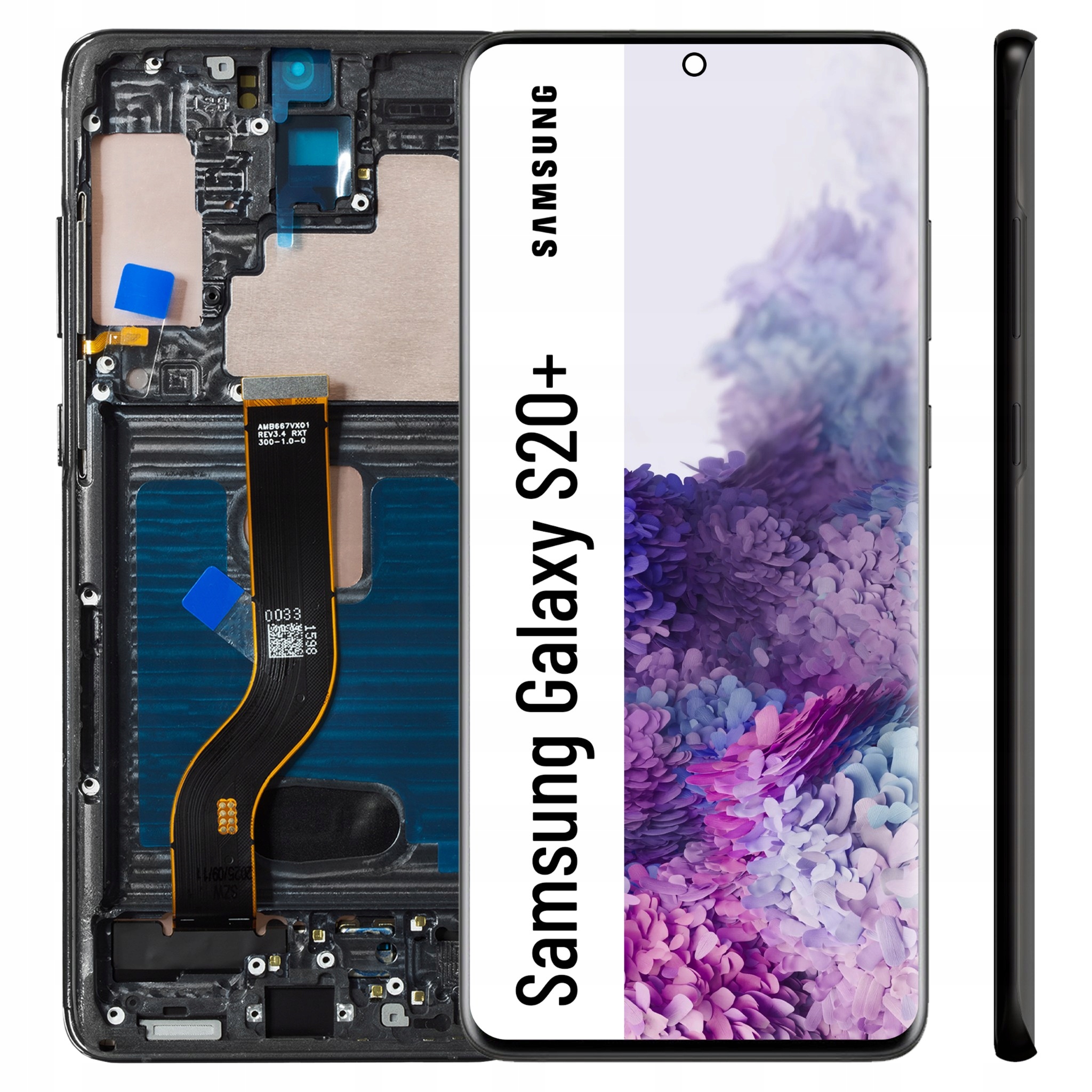 Full Size Oled pre Samsung Galaxy S20 Plus LCD Čierny Dotykový Rámček Čierna