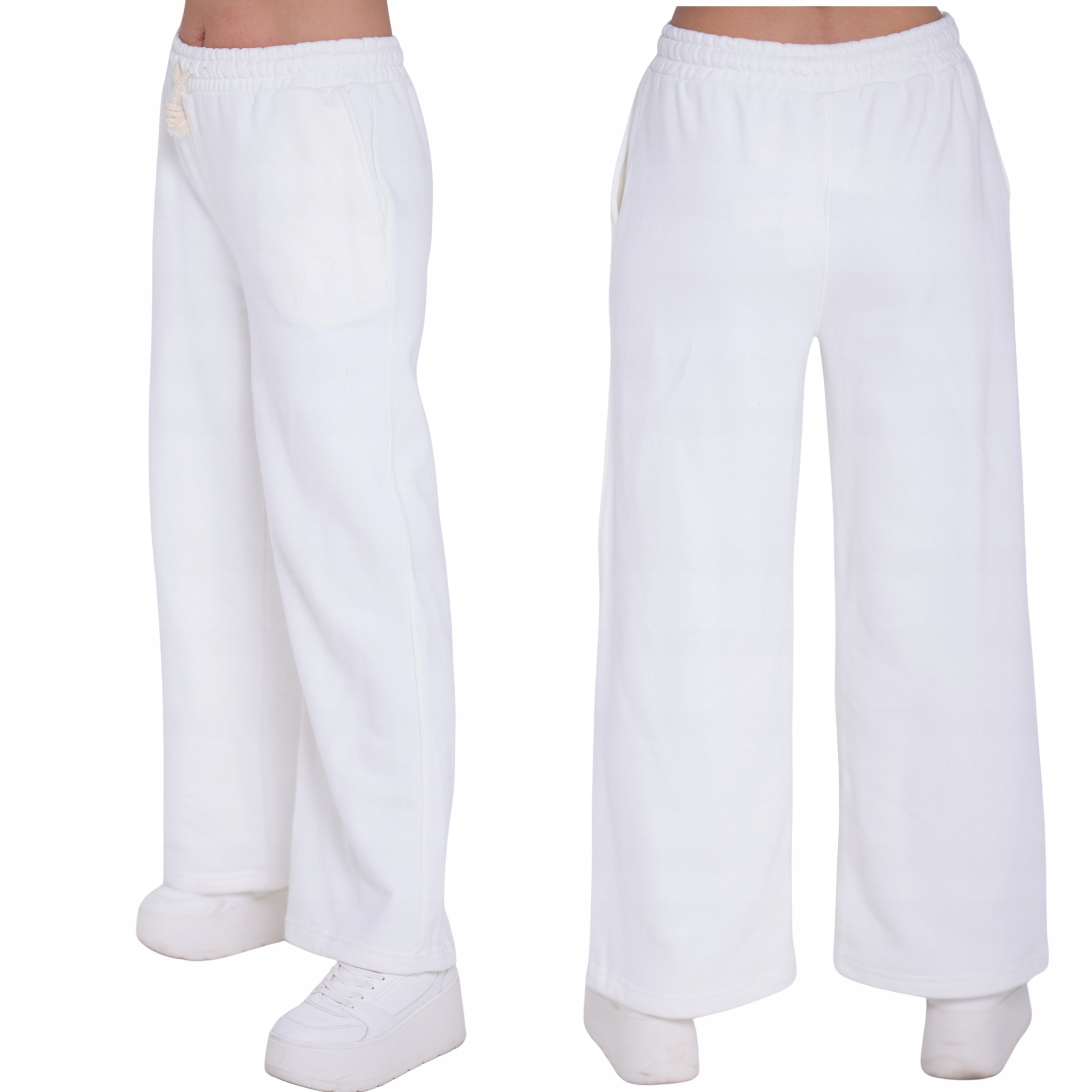 Dámské volné kalhoty teplákovka Baggy široká nohavice Premium smetanová Xs/s