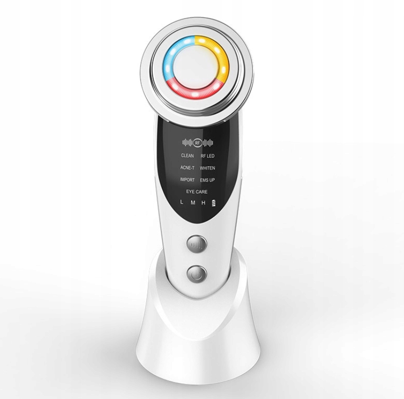Mezoterapia Bezigłowa 7w1: Elektryczny Masażer Do Twarzy Ems, Lifting Led