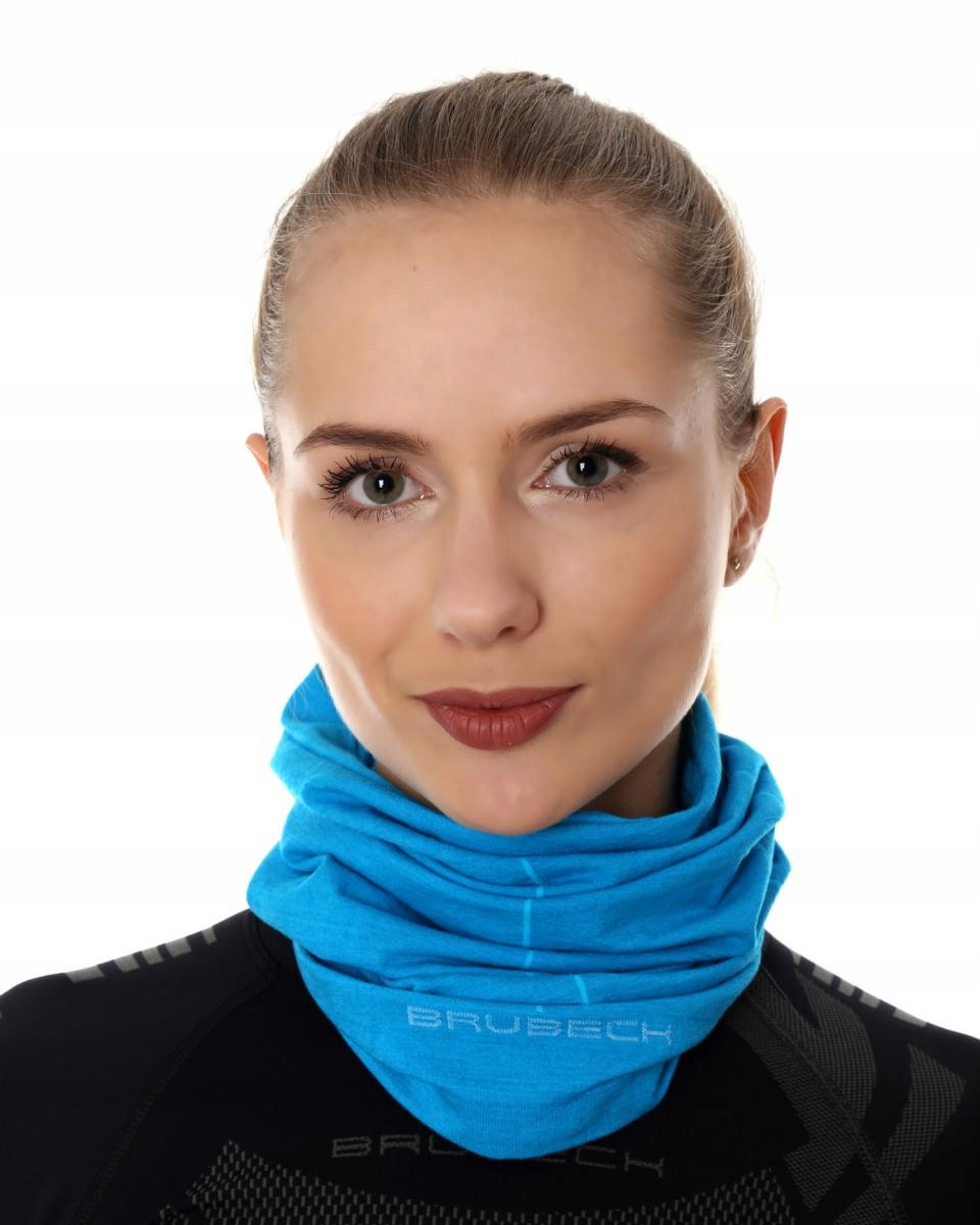 Komin Wełniany Sportowy Do Biegania Błękitny L/XL Brubeck KM1036U