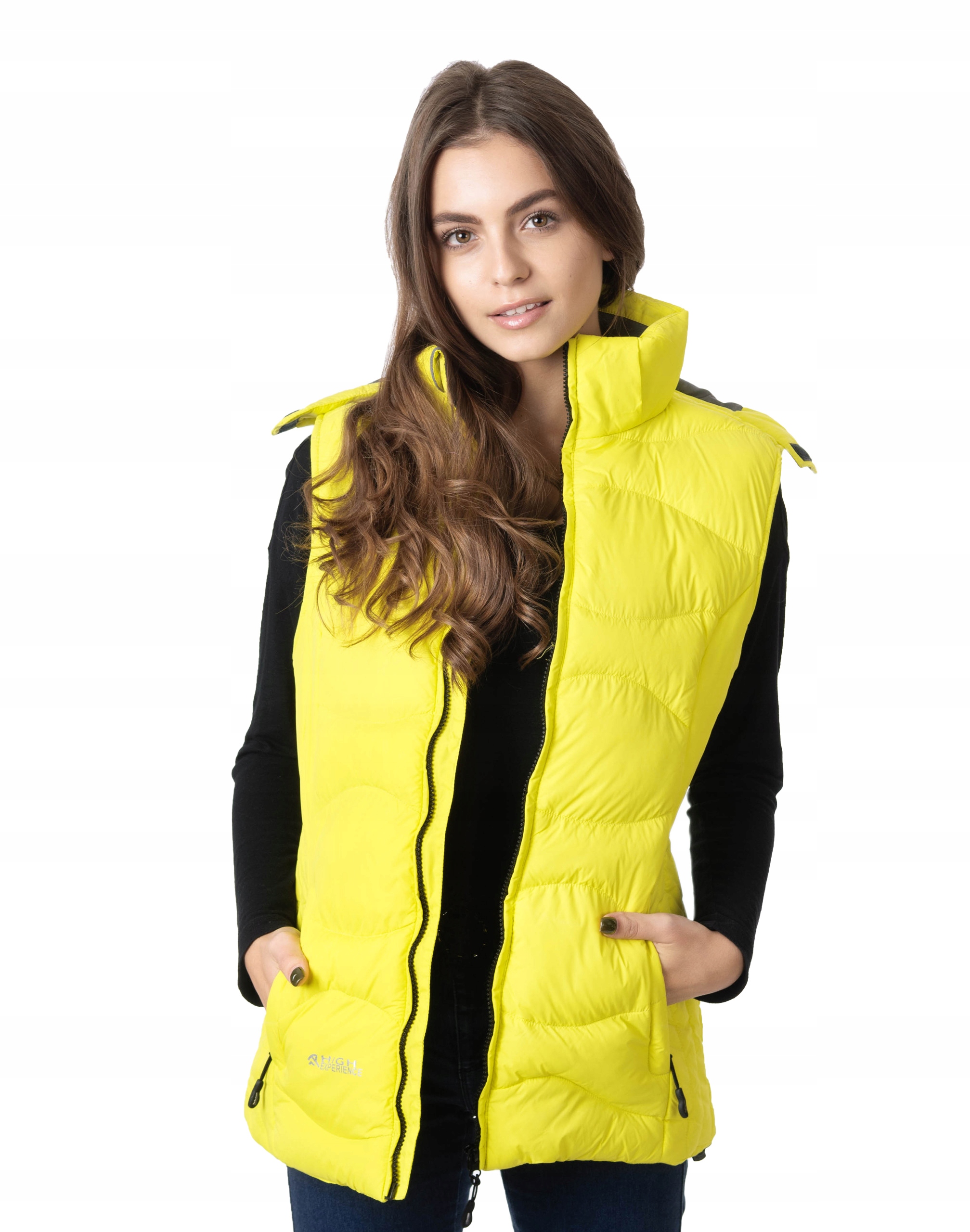 Ciepła Kamizelka Puchowa Damska Termoaktywna Bezrękawnik Sport 3002 M żółta
