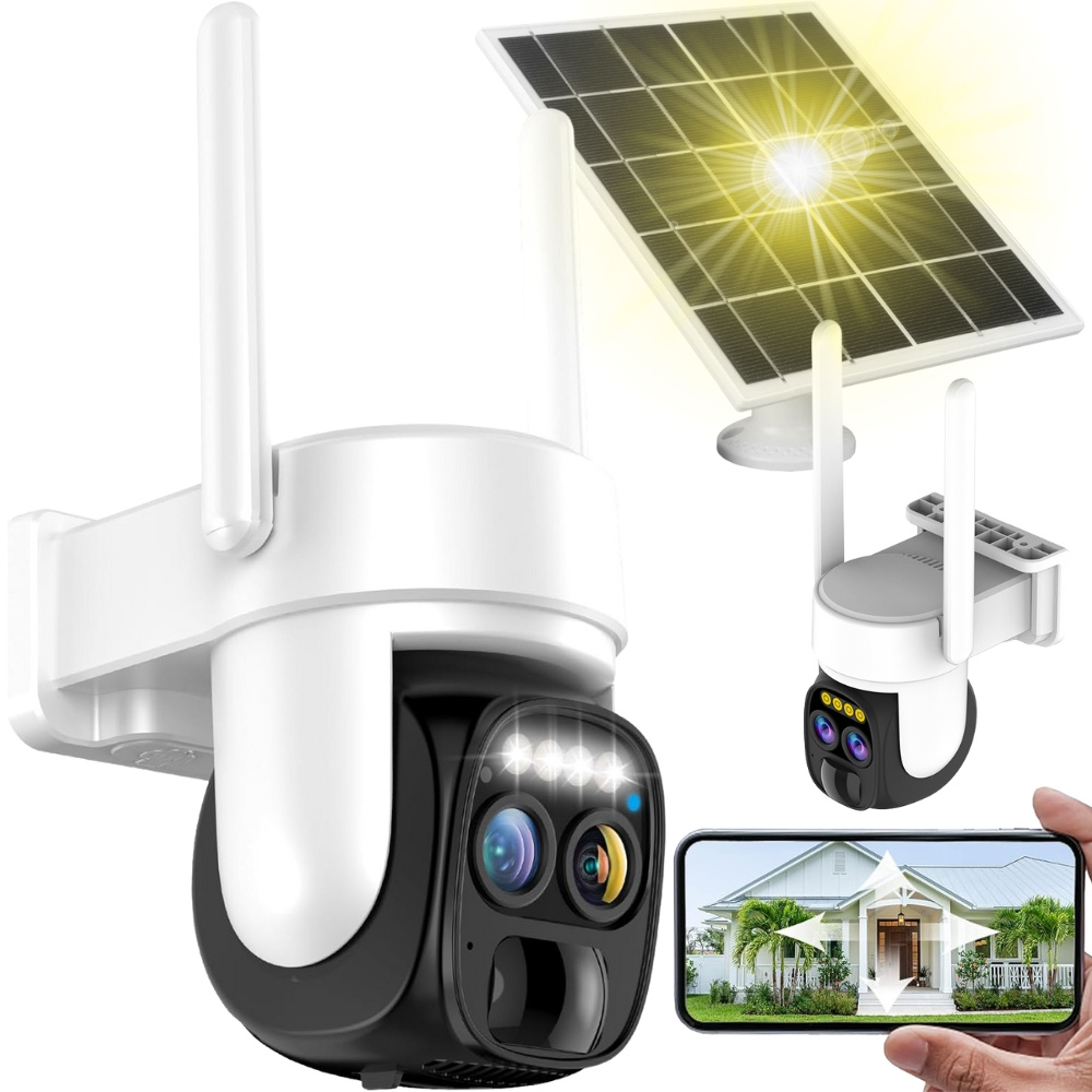 Solárna wifi kamera ip vonkajšia otočná wifi zoom detektor pohybu ip66