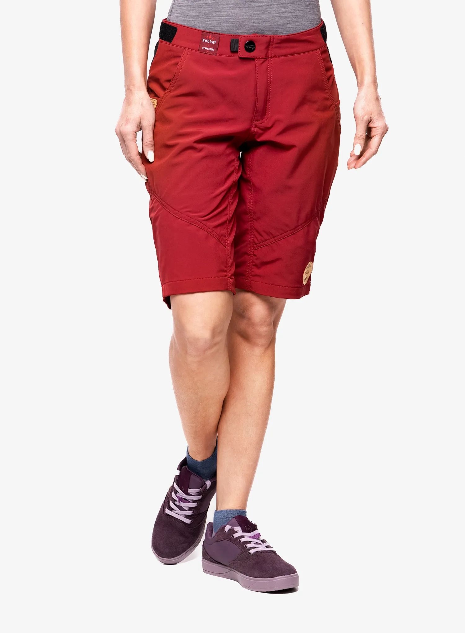 Kraťasy cyklistické kraťasy Rocday Roc Lite tmavě červená M