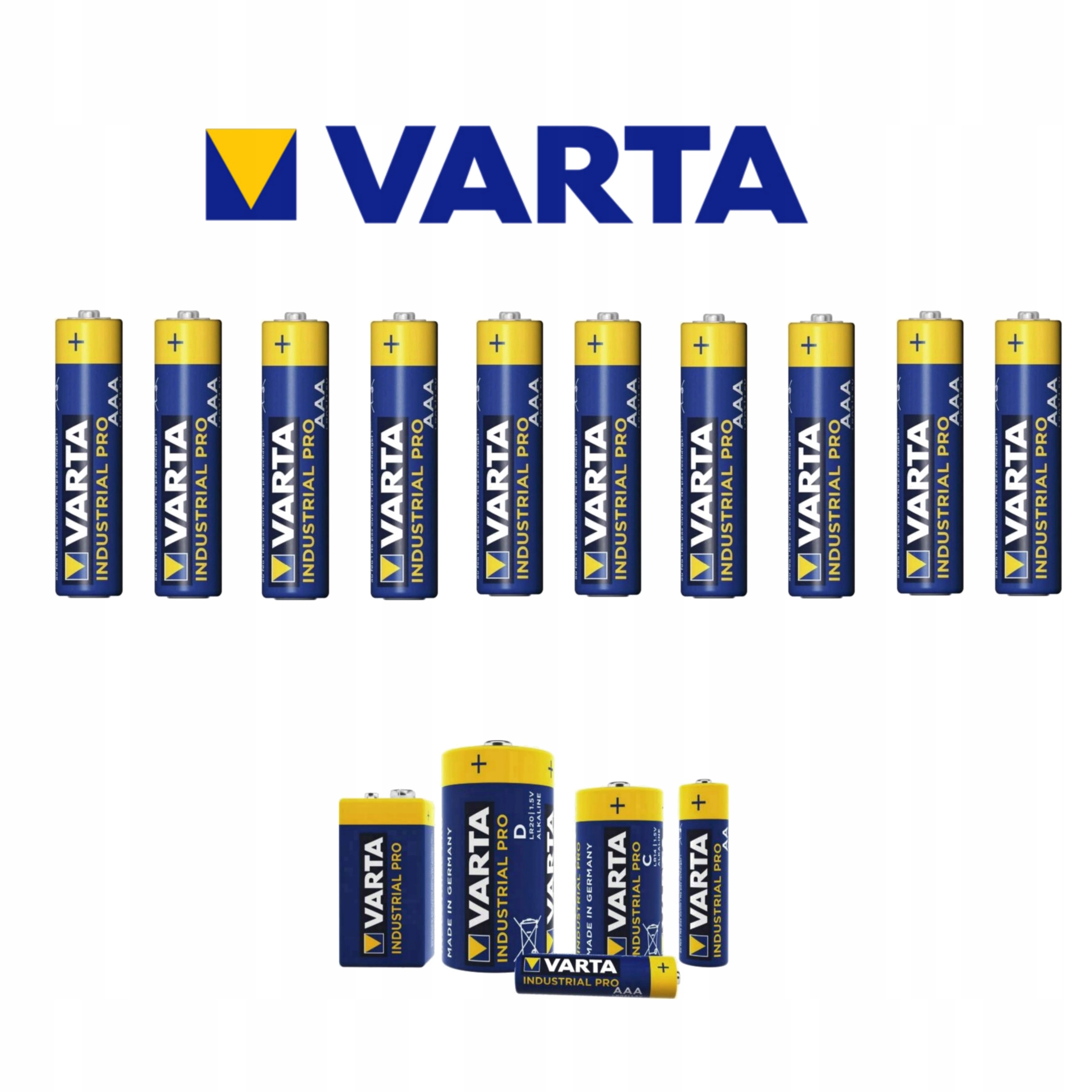 10x R3 AAA VARTA INDUSTRIAL BATERIA ALKALICZNA LR3 Symbol baterii AAA (R3)