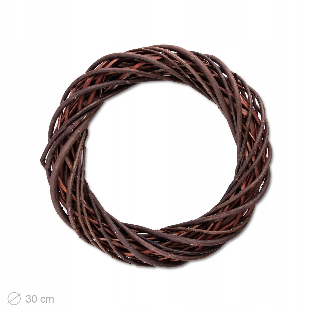 Proutěný základ na věnec 30cm tmavý 3 ks