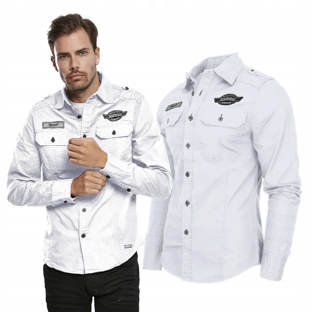 Košile s dlouhým rukávem Brandit Luis Vintageshirt white 4XL [4XL]
