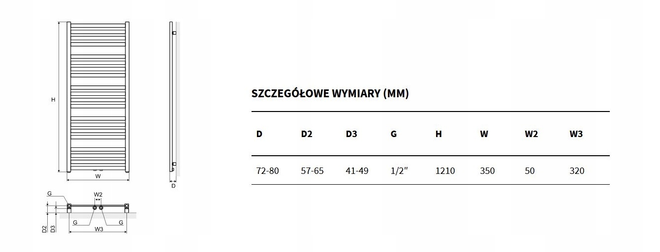 EXCELLENT HOROS grzejnik łazienkowy 121 x 35 biały Marka Excellent