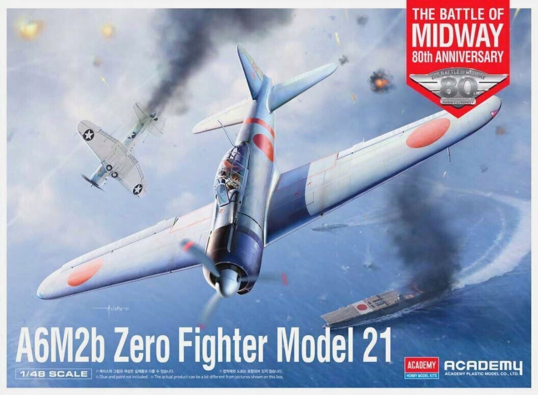 Model plastového letadla A6M2B Zero Fighter 21 1/48 Academy 12352