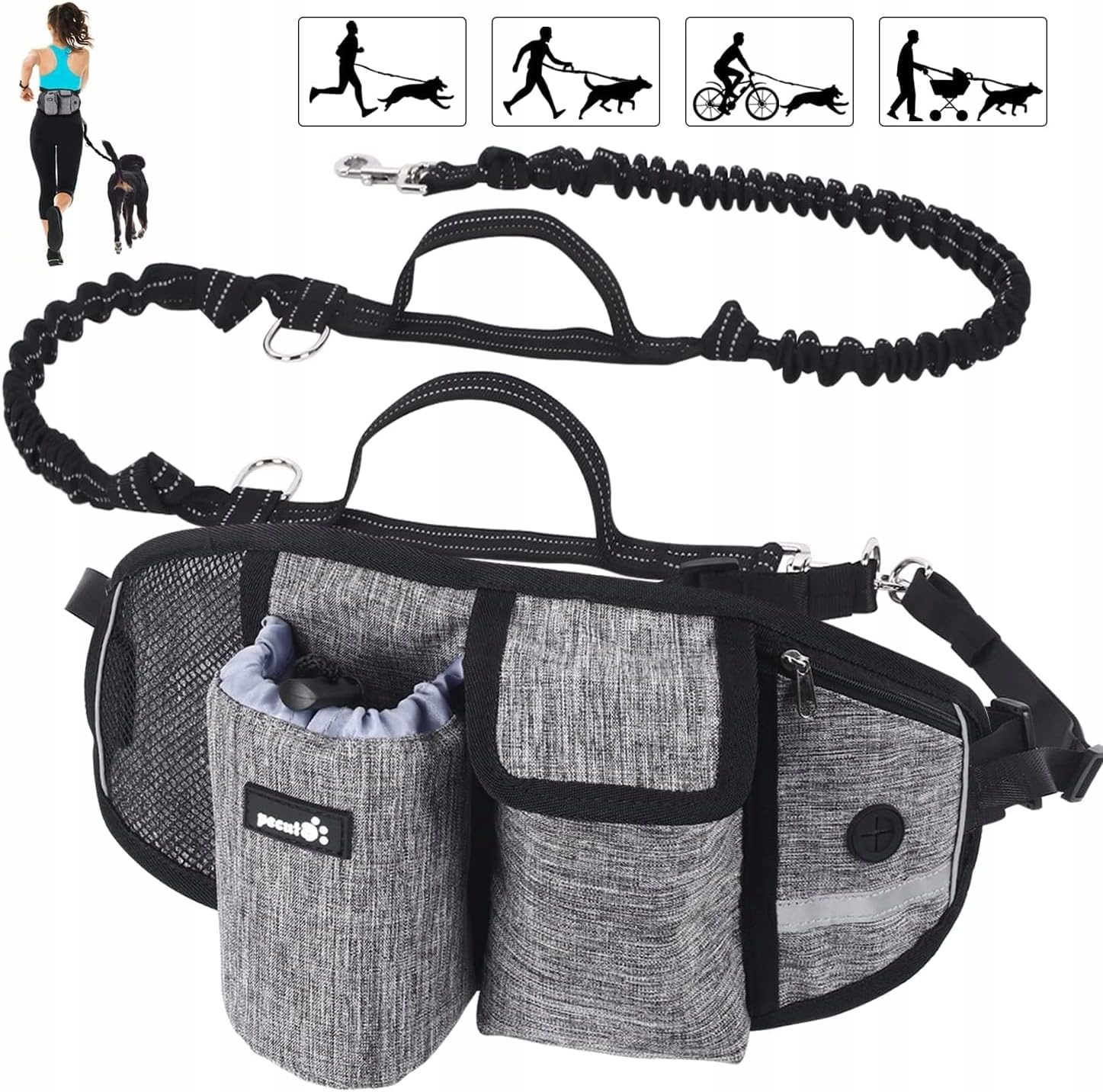 Levně Ruce Vodítko Běh Pas Pás Pet Walking Grey