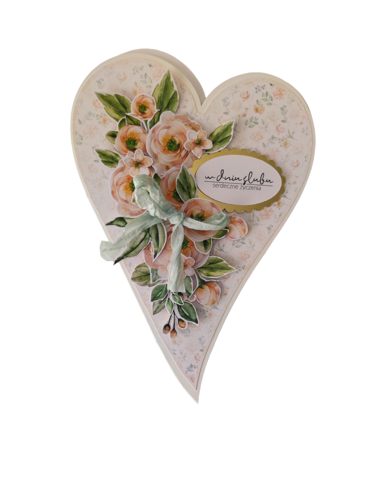 Svatební přání ve tvaru srdce, v krabičce s okénkem