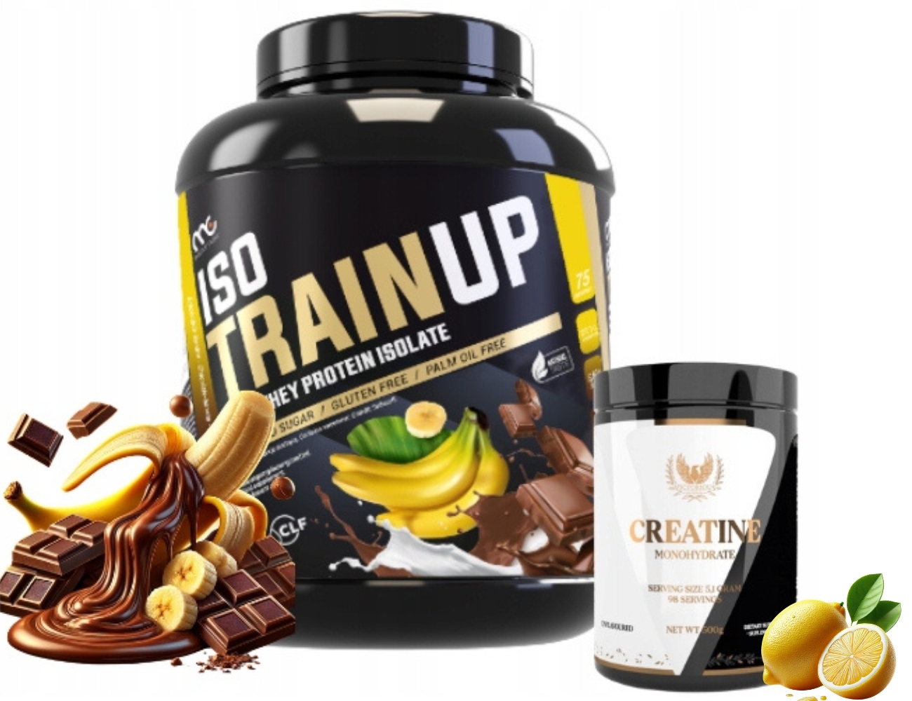 Muscle Clinic Iso Train Up 2250 g Proteinový Izolát 92 g Kreatin 500 g Mono