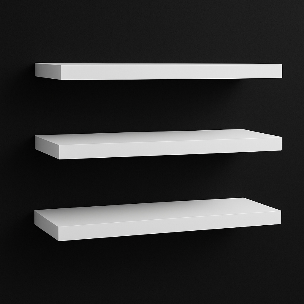 Moderní závěsné police na zeď Neviditelná montáž 3 minuty 3x 60x15 cm