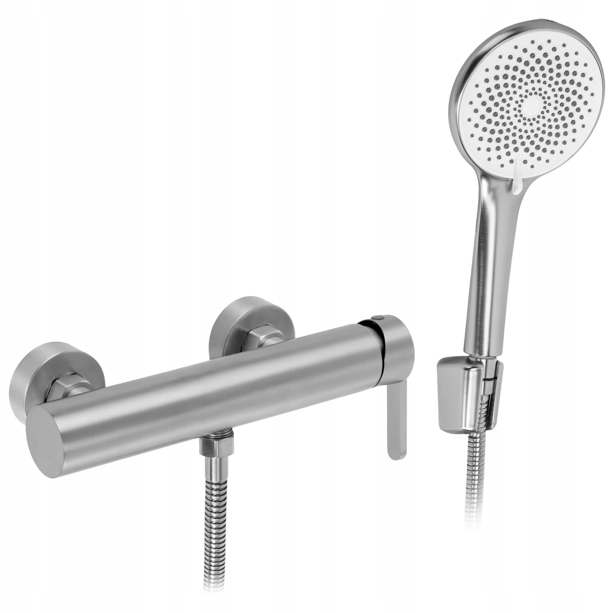 Sprchová nástěnná baterie stříbrná Rea Ontario Side Nikl Kartáčovaný