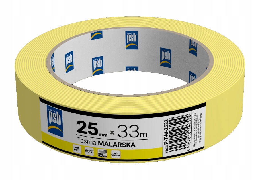 

Taśma malarska żółta Psb 25mm x 33m