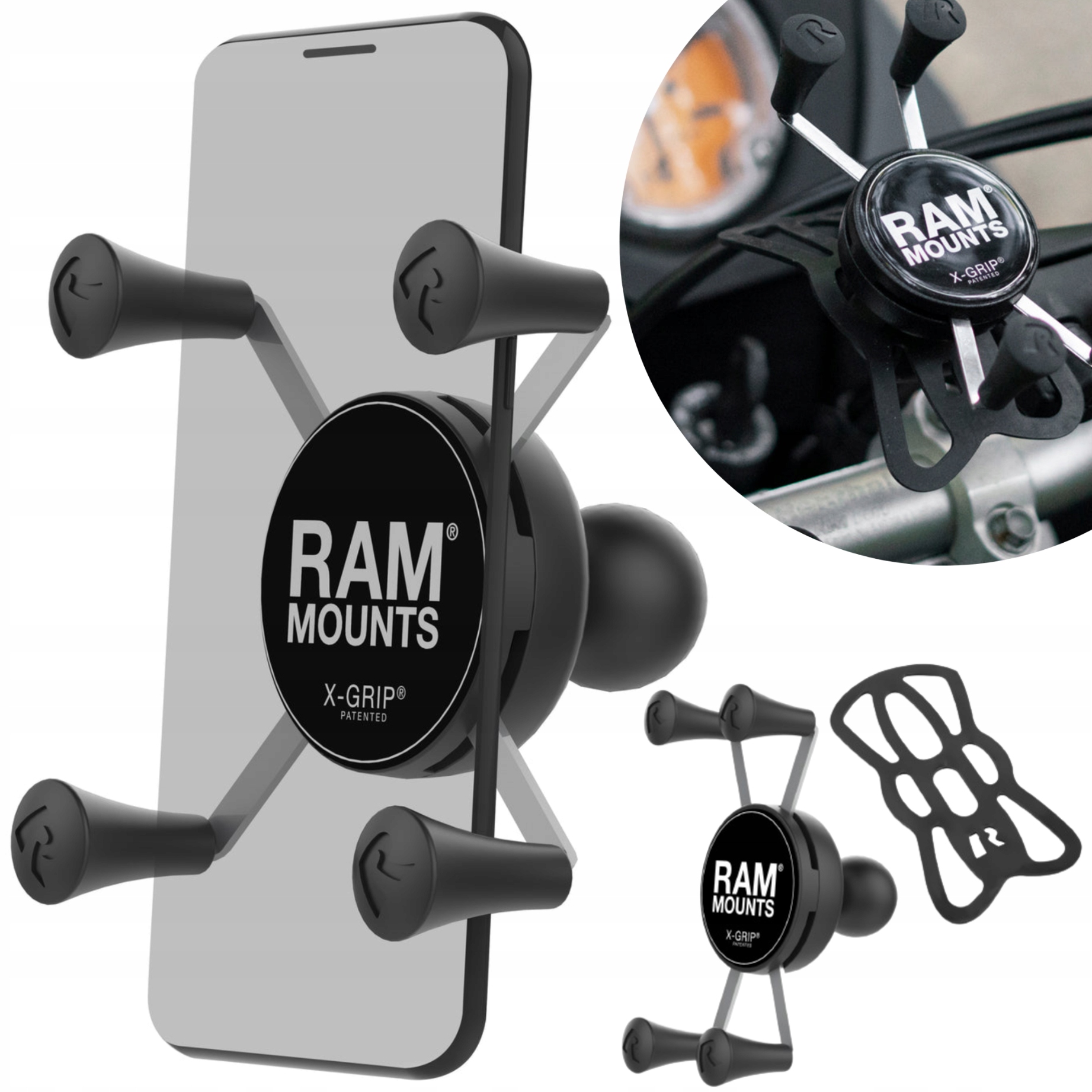 Ram Mount X-Grip Uchwyt Motocyklowy Na Telefon z Kulą B 1"