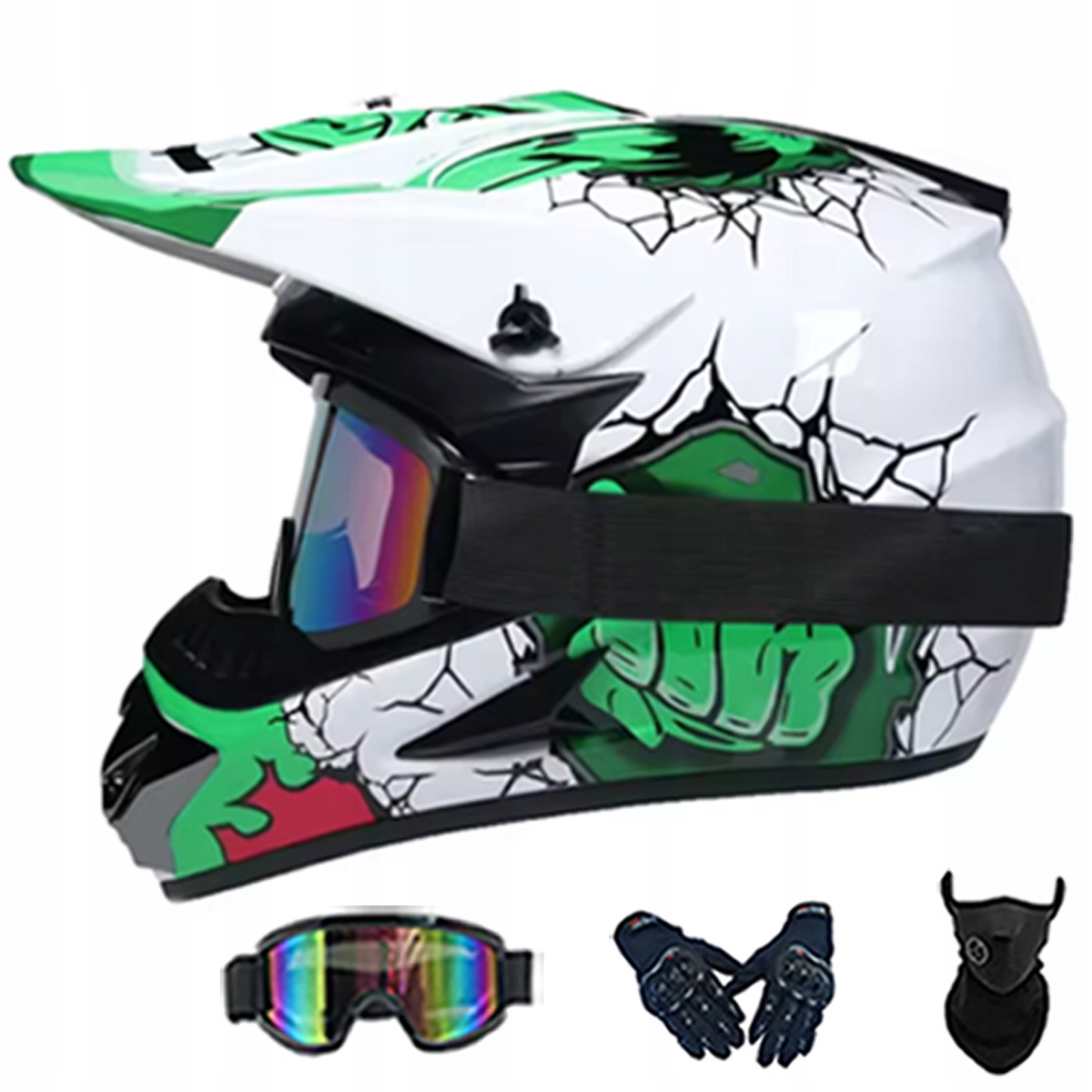 Motocyklová Přilba Lehká Enduro Quada Brýle Rukavice Maska S