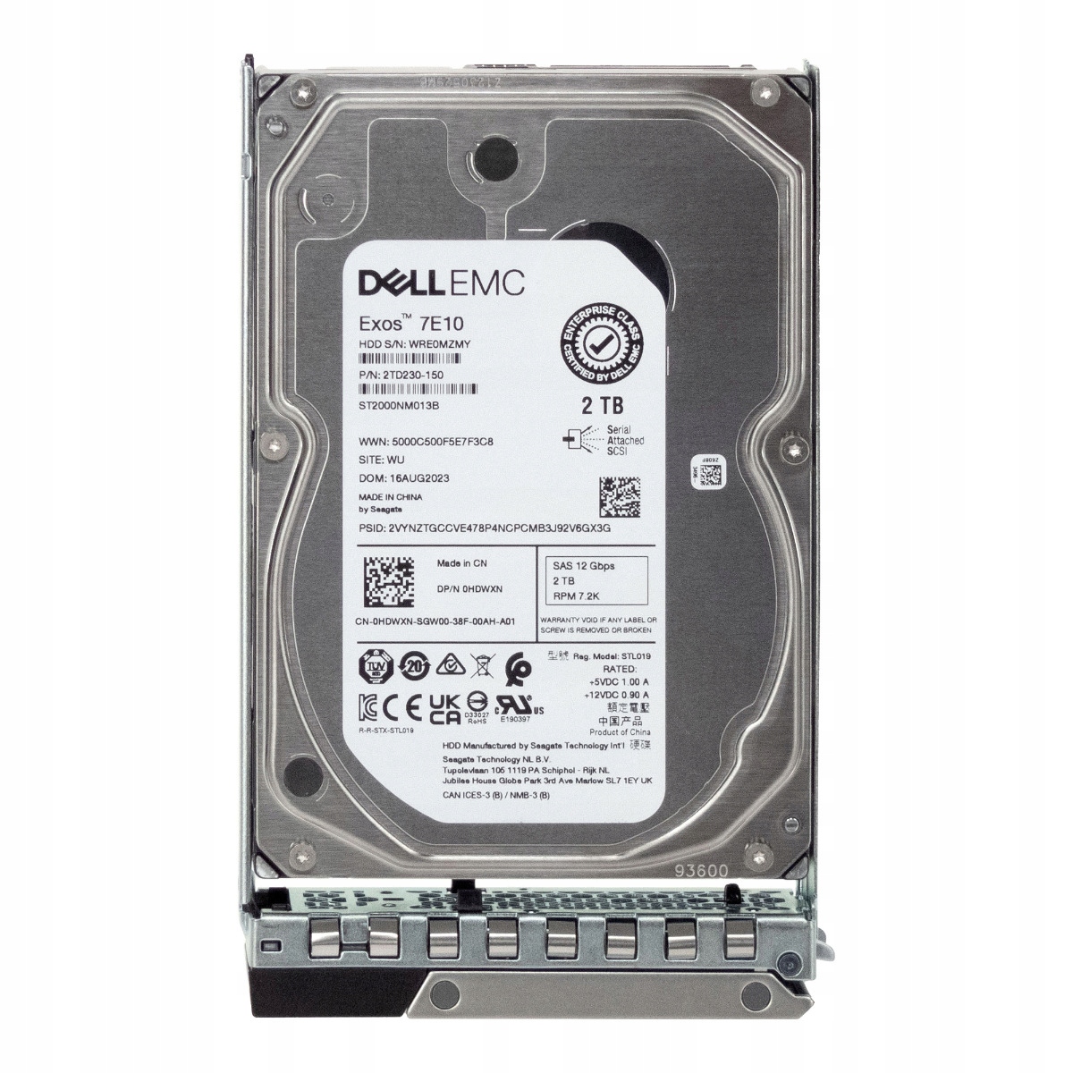 Dell 0HDWXN 2TB 7.2K SAS-3 3.5'' ST2000NM013B