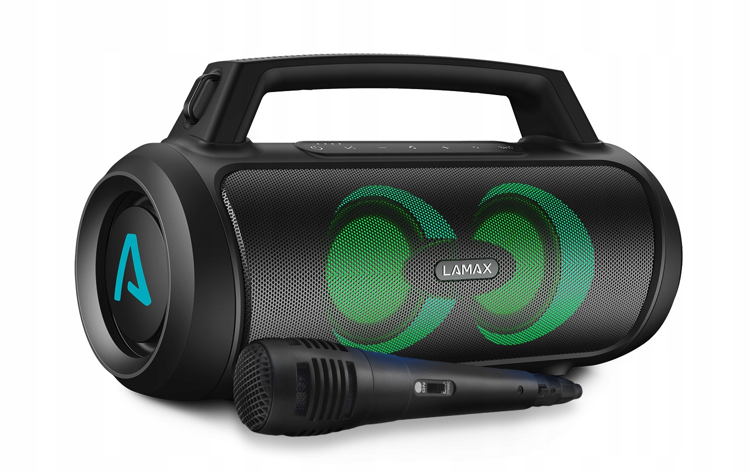 Bezdrôtový prenosný reproduktor Karaoke Boombox 100W Led BT5.3 príslušenstvo