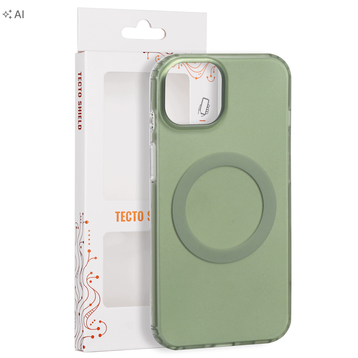 Tecto Shield nakładka Mistiq Mag do iPhone 15 6,1" oliwkowa Tecto Shield