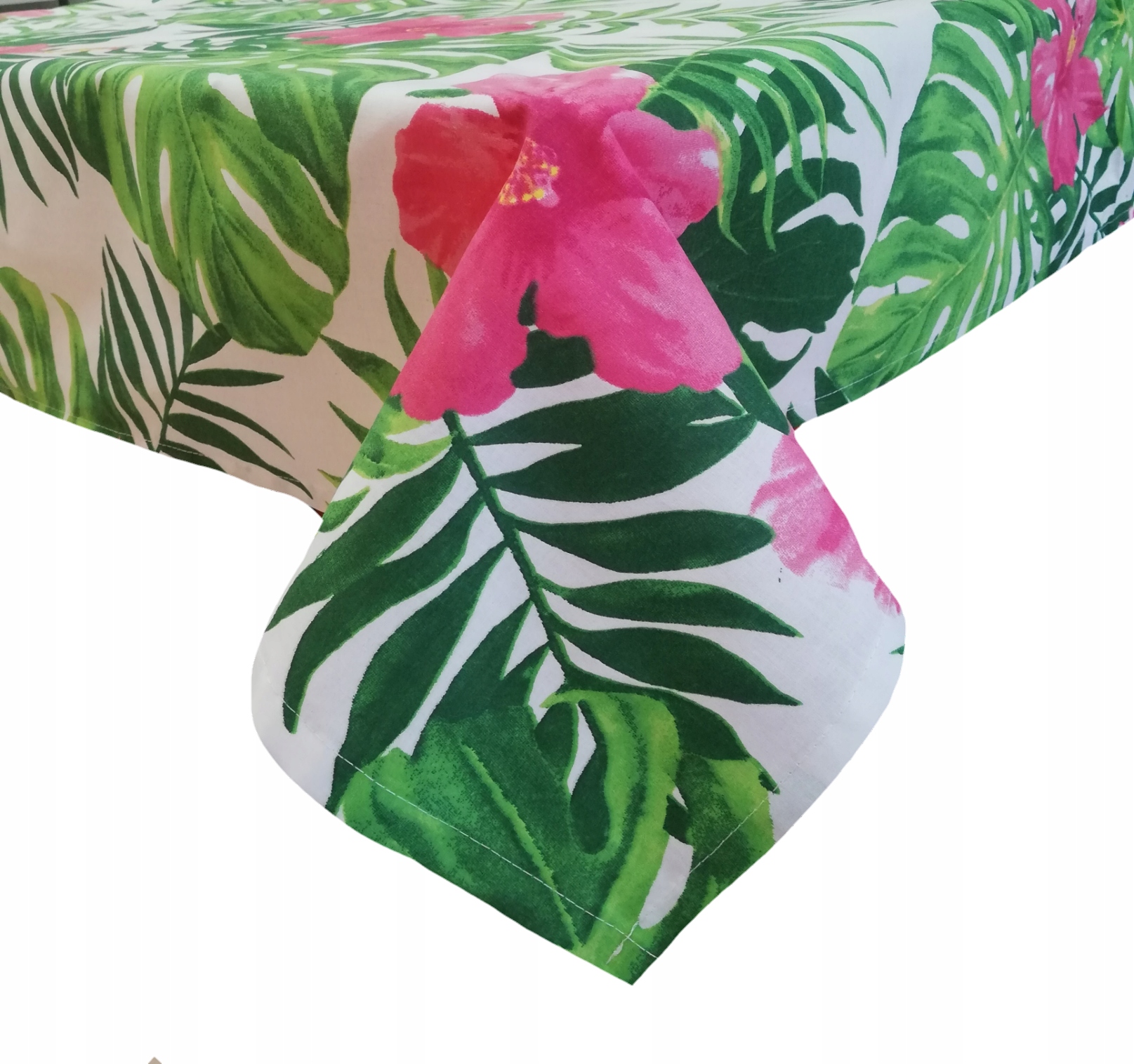 

Obrus Olo ława Kwiaty Hibiskus Róż Zielony 80x80