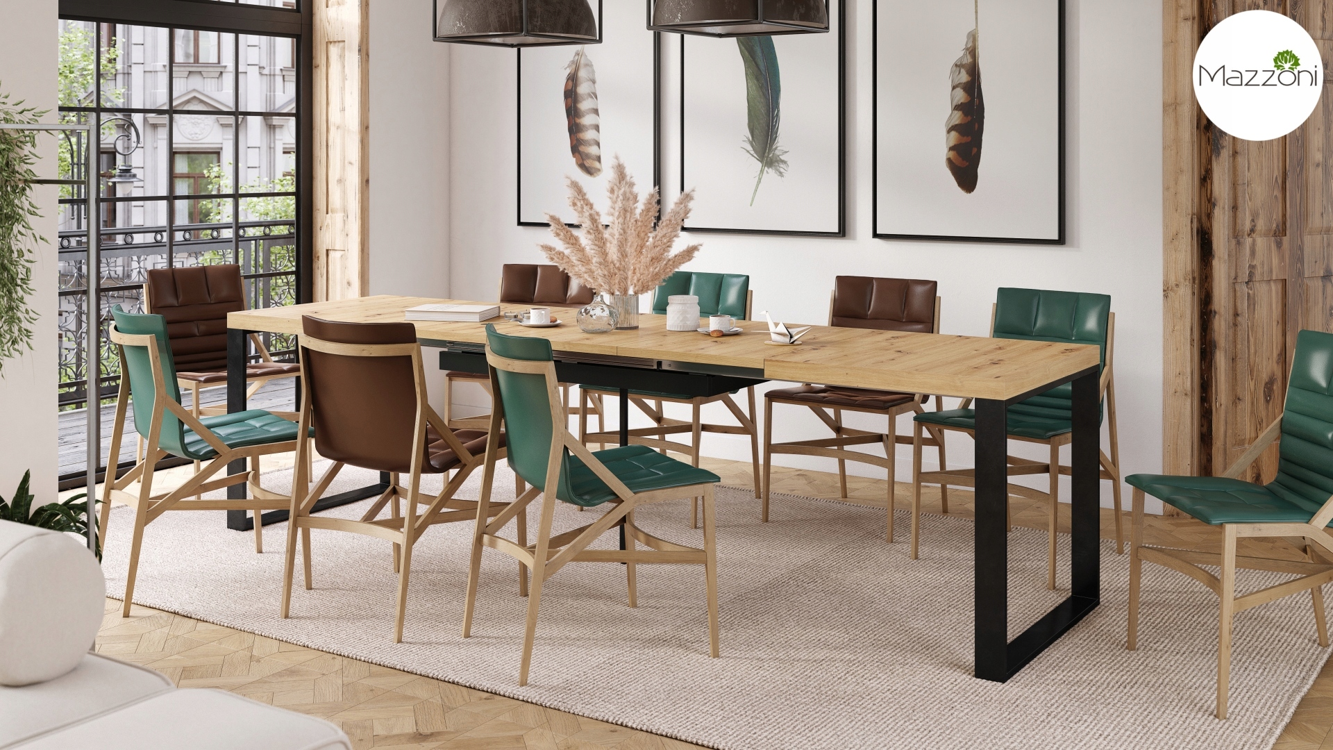 AVARI Dąb Artisan DUŻY STÓŁ ROZKŁADANY DO 290 cm! Stan opakowania oryginalne