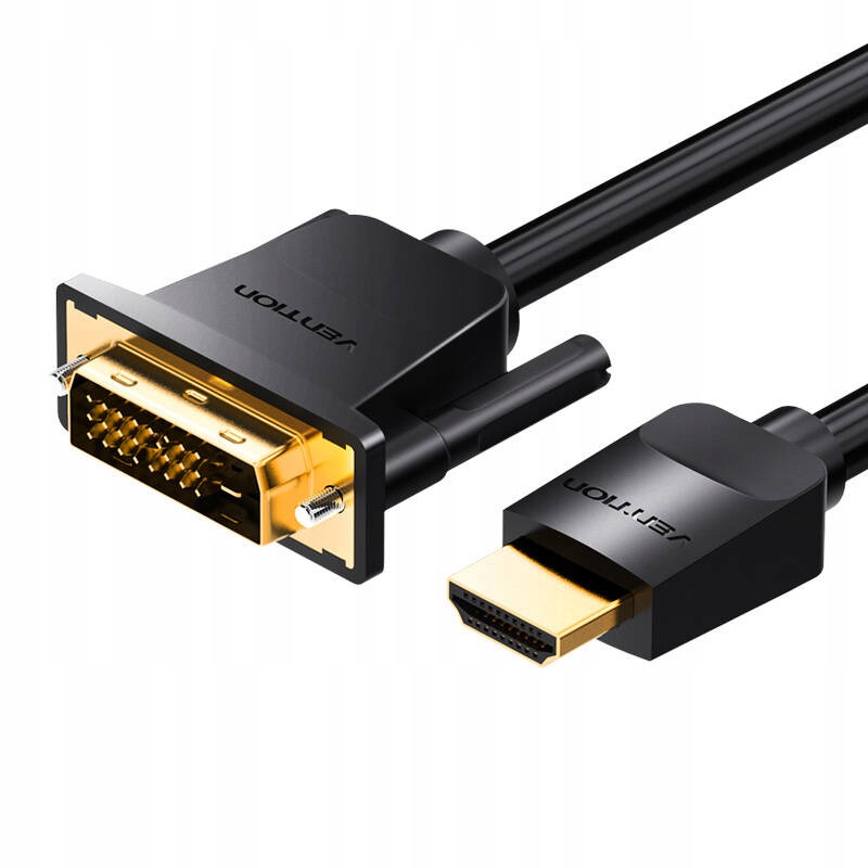 Kabel Hdmi do DVI (24+1) Vention Abfbi 3m, 4K 60Hz/ 1080P 60Hz (Czarny)