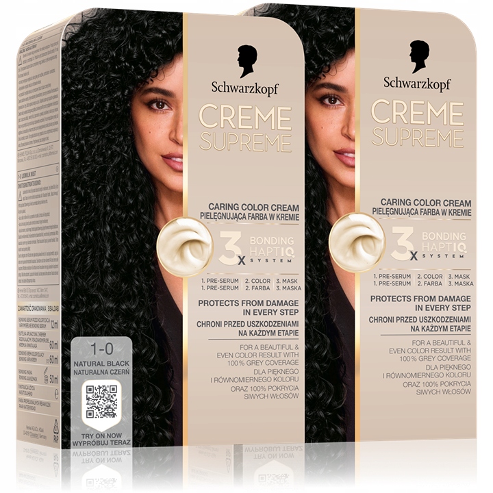 Schwarzkopf Creme Supreme barva na vlasy 1-0 Přírodní černá