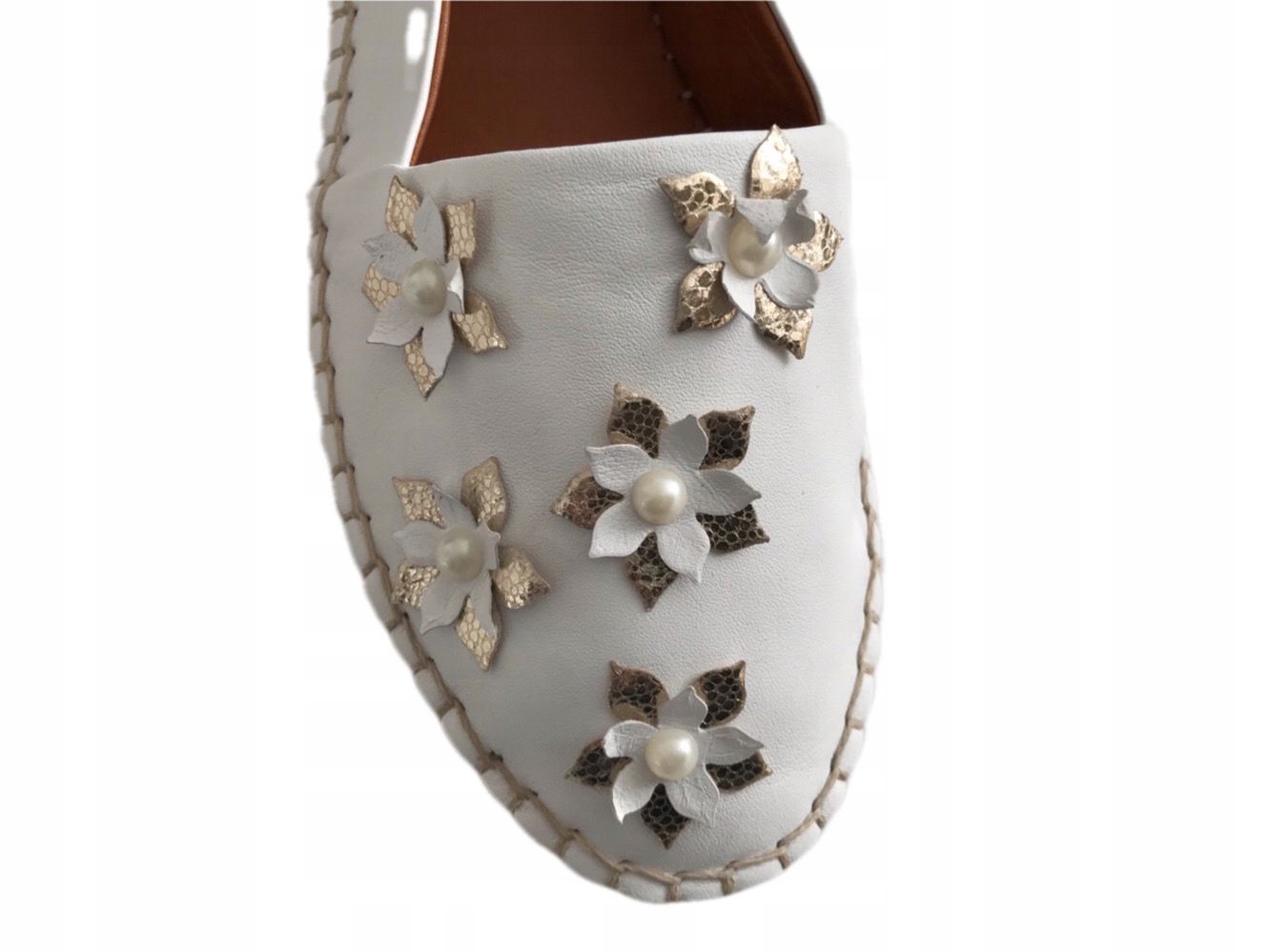 Espadryle baleriny białe TOSCANIO LP 406 r.40 Kolor biały