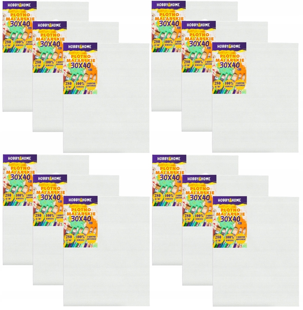 Malířské Plátno 30x40cm Na Malování Malířské Plátno Bavlněná Sada 12 Ks