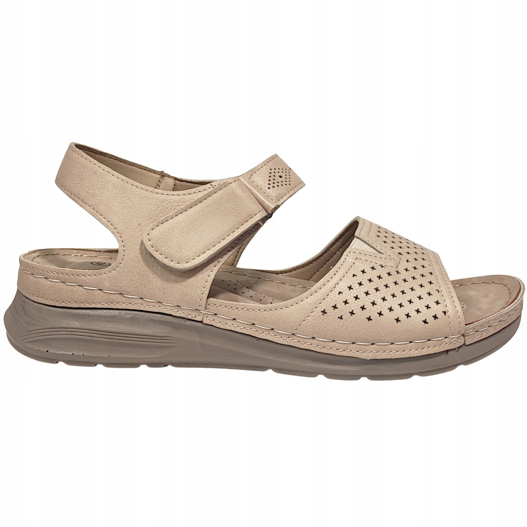 Sandały Damskie Na Rzepy Duże Rozmiary rozm. 43