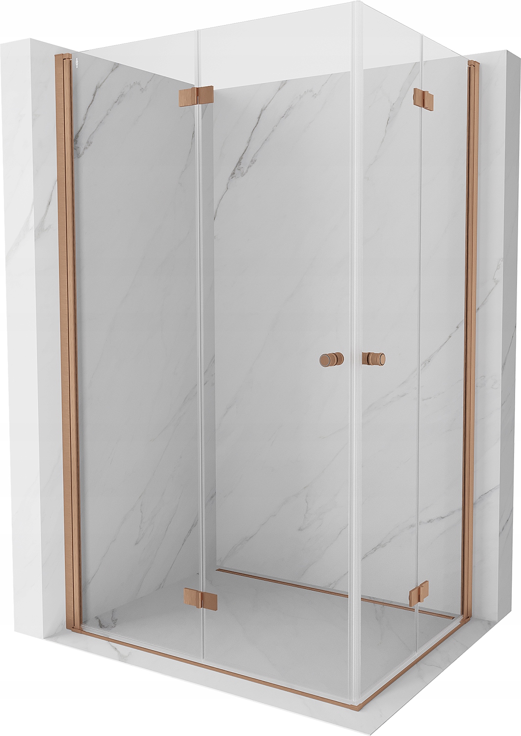 Mexen Mist-f Duo Kabina Prysznicowa 90X100 Transparent Miedź Szczotka