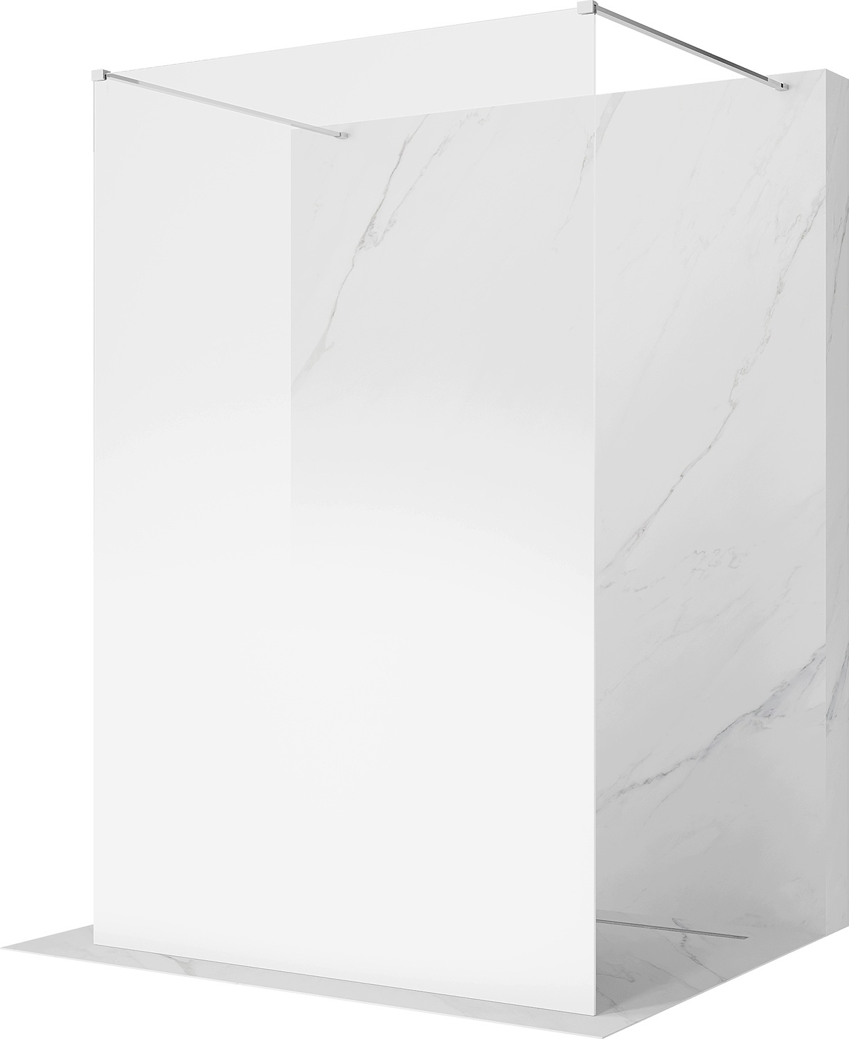 Mexen Kioto Ścianka Prysznicowa 100X200 CM Biała 8MM Chrom