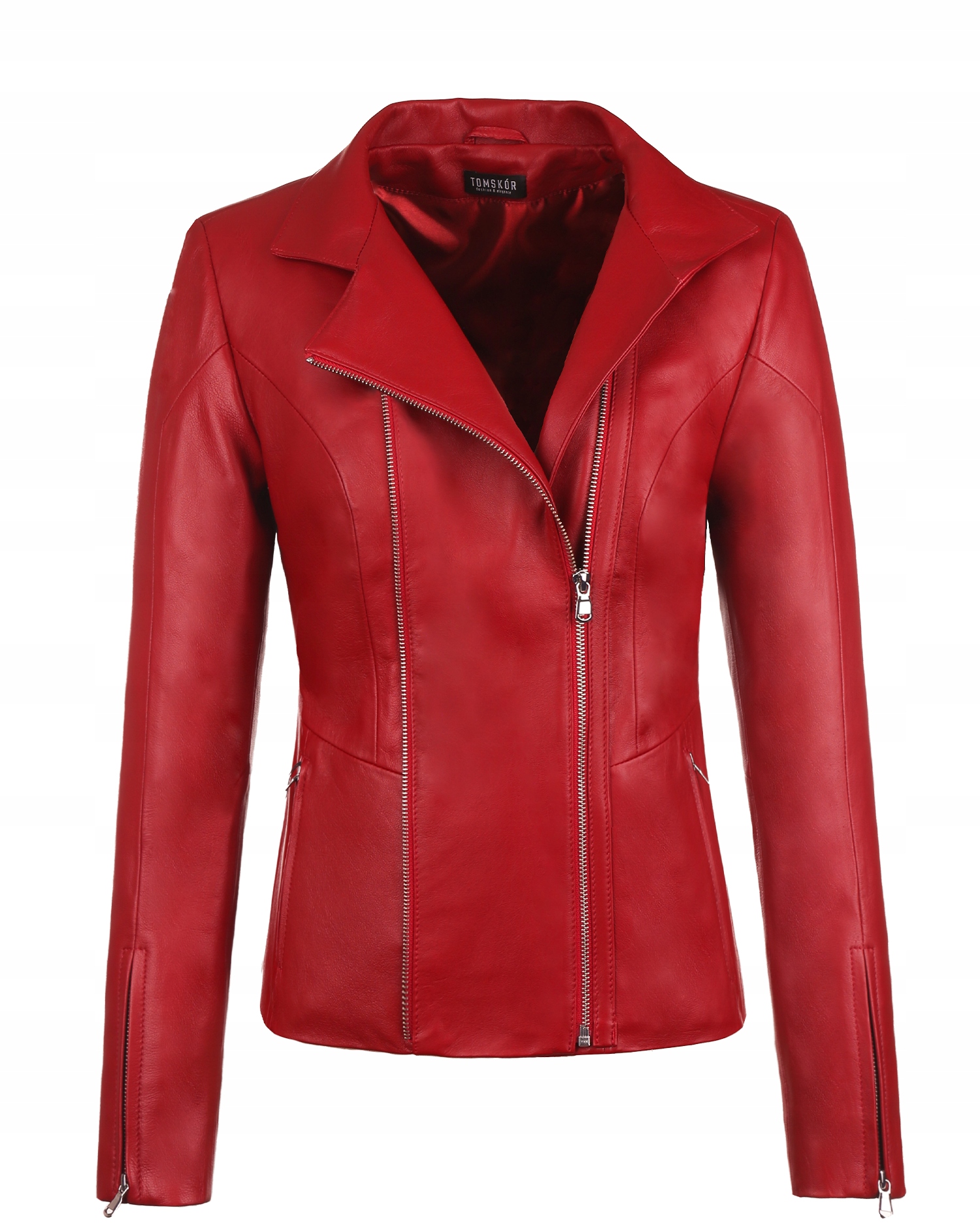 Tomskór Červená Dámská Kožená Bunda Ramoneska Martyna 3XL/46