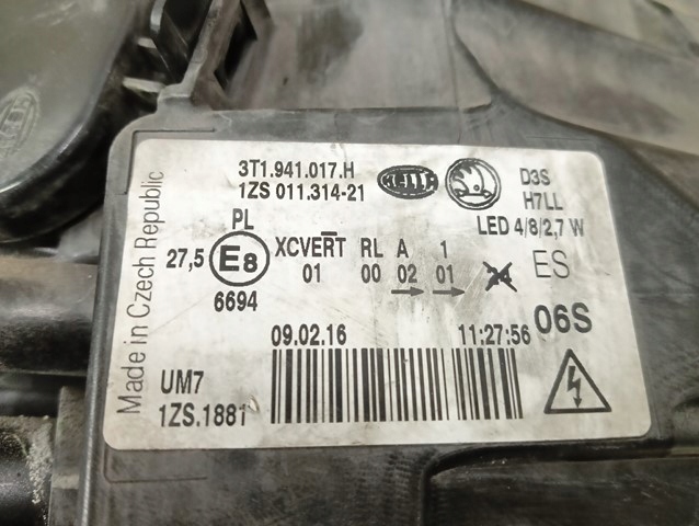 Frontscheinwerfer Skoda Superb 3U 3T1941017H Xenon Links Scheinwerfer Headlight - Thumbnail 6