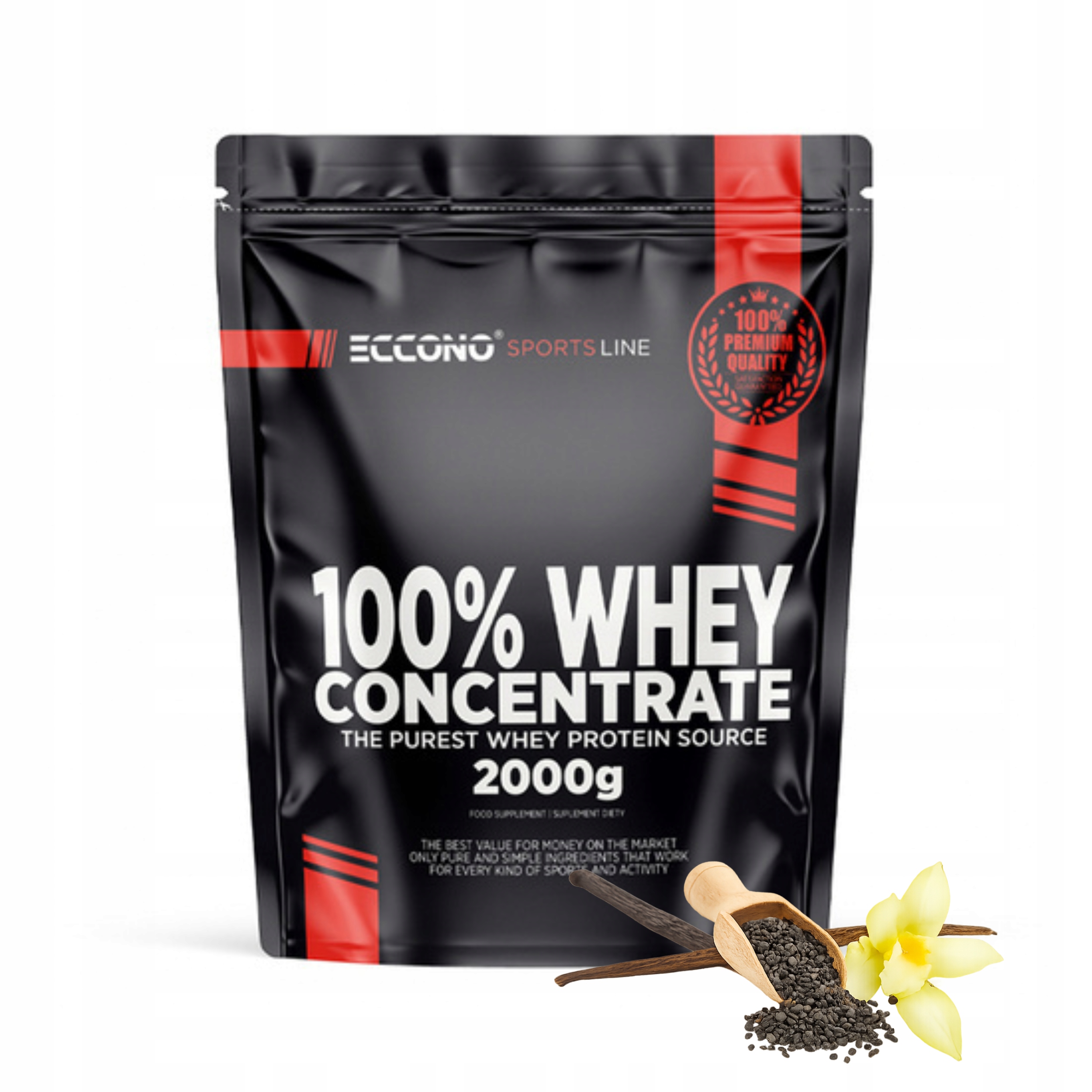 Eccono 100% Whey Protein 2000 g Syrovátkový Protein Wpc Koncentrát Vanilka sezam